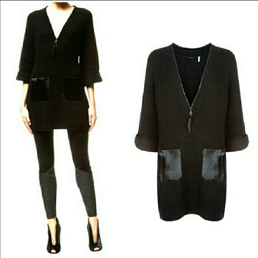 NEW ELIE TAHARI Black Cashmere Sweater Tunic Dress - Picture 2 of 3